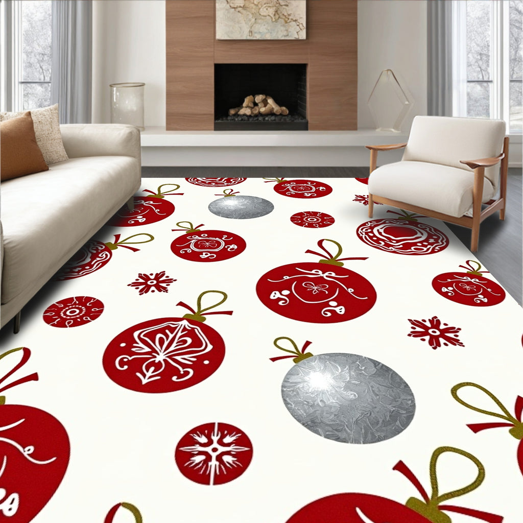 Ornate Holiday Bauble Pattern Rug