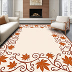 Autumn Leaf Scrollwork Pattern Rug
