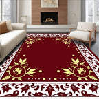 Elegant Border With Floral Swirls Design Rug