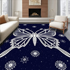 Night Sky Butterfly Floral Pattern Rug