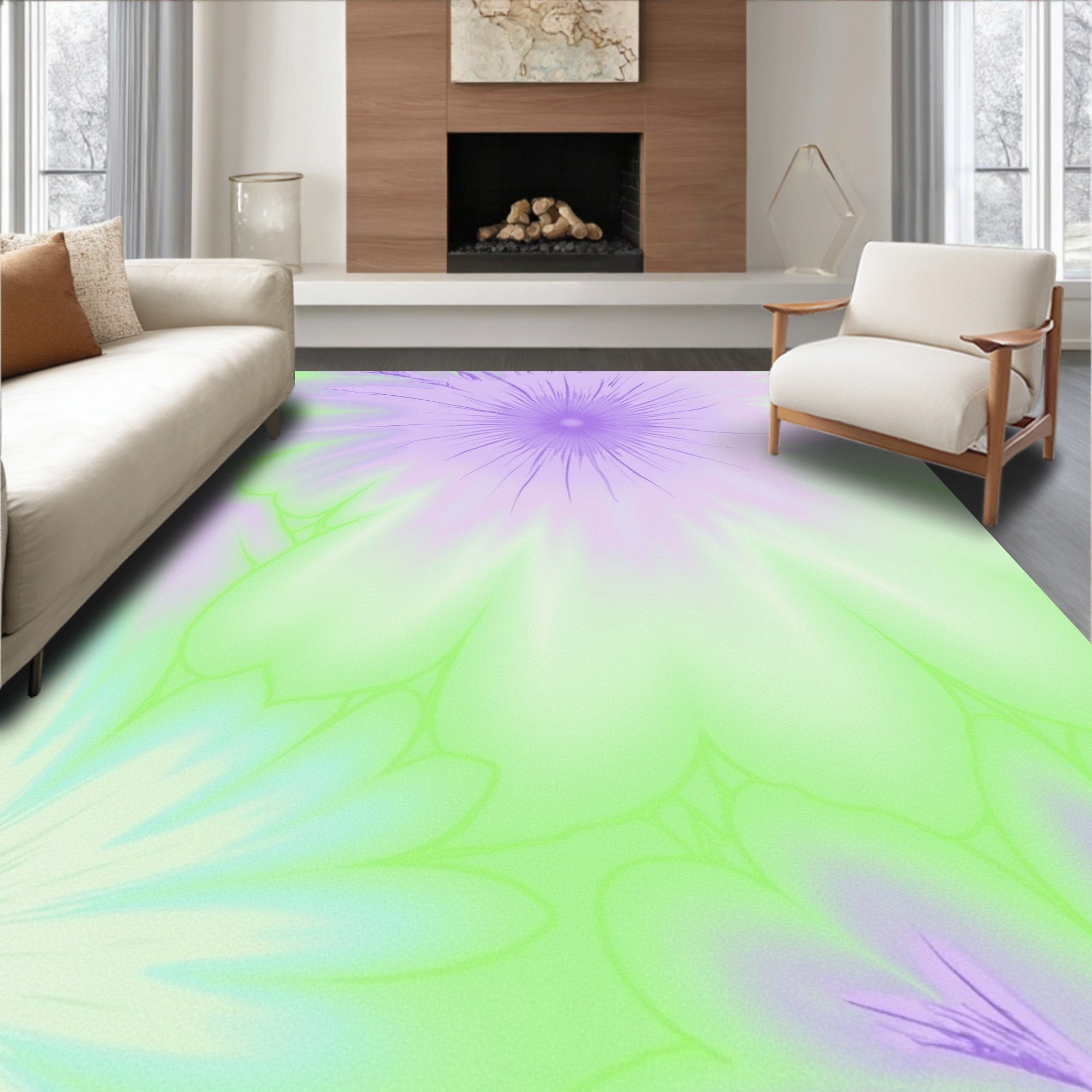 Soft Petal Floral Abstract Rug