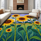 Sunny Sunflower Field Design Rug
