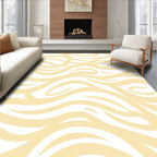Soft Yellow Abstract Swirl Design Rug