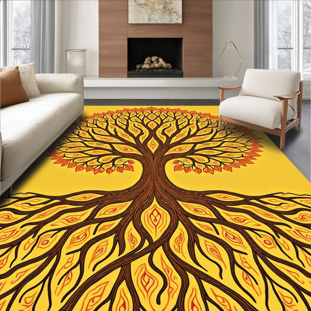 Stylized Tree Root Pattern Rug