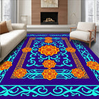 Ornate Floral Vine Border Design Rug