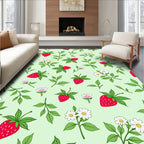Strawberry Daisy Meadow Pattern Design Rug