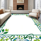 Green And Blue Floral Vines Rug
