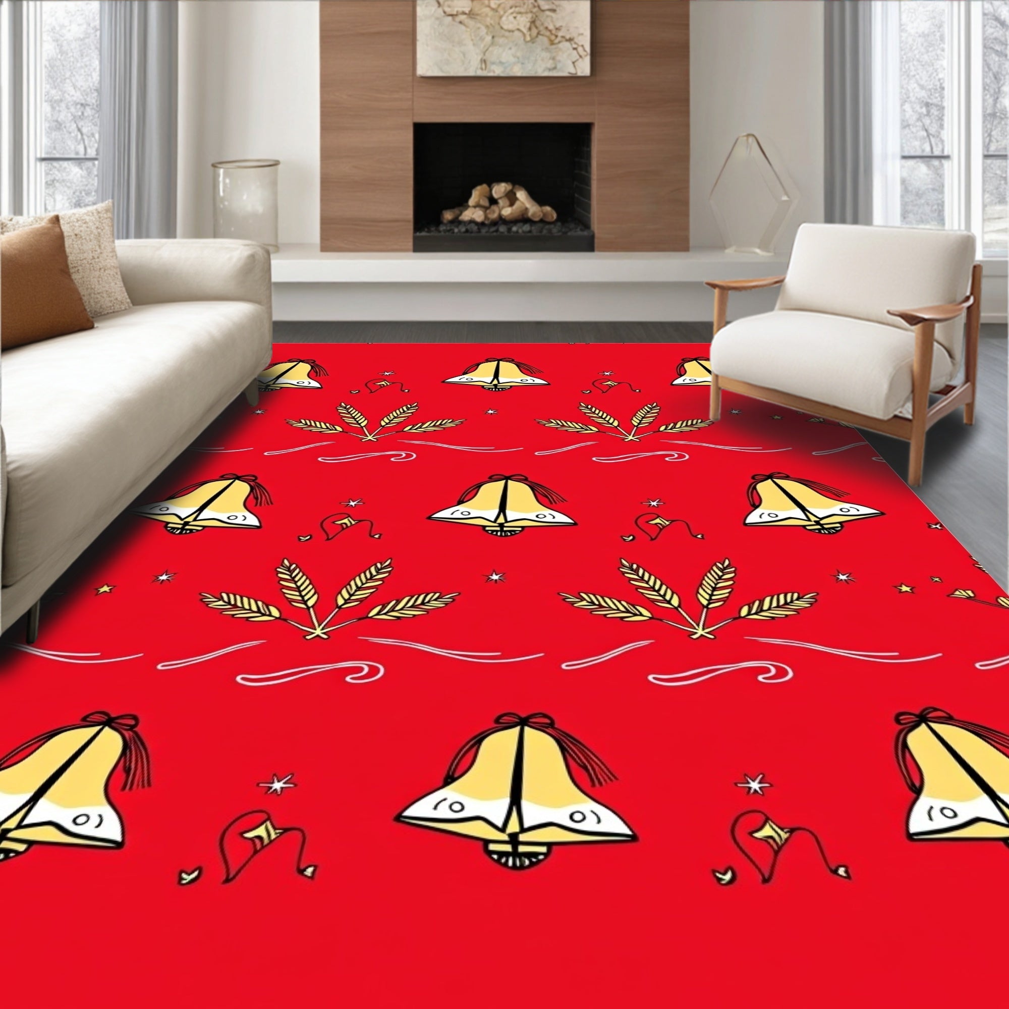 Golden Bells and Wheat Pattern Rug