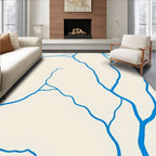 Abstract Blue Vein Pattern Area Rug