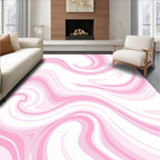Pink Swirl Abstract Pattern Rug