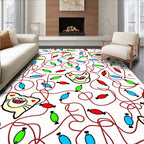 Whimsical Cat Heads And Candy Pattern Rug