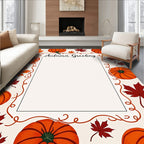 Autumn Pumpkin Leaf Graphic Rug