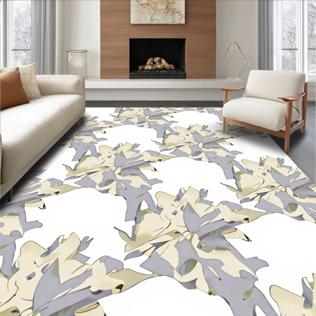 Abstract Irregular Organic Floral Pattern Rug