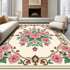 Pink Rose Floral Motif Rug