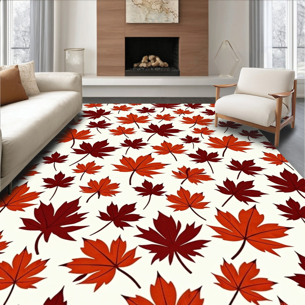 Autumn Maple Leaf Pattern Rug