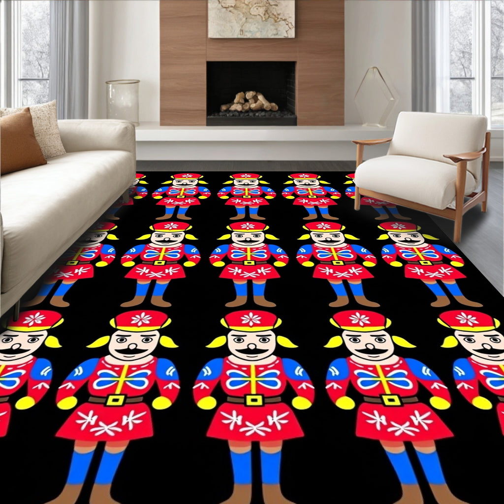 Red Blue Soldier Pattern Rug