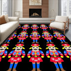 Red Blue Soldier Pattern Rug