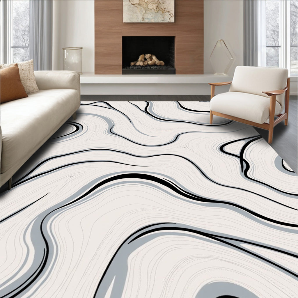 Abstract Swirl Pattern Design Rug
