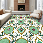 Mint Green Floral Paisley Pattern Rug