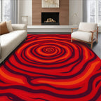 Red And Orange Swirl Pattern Rug