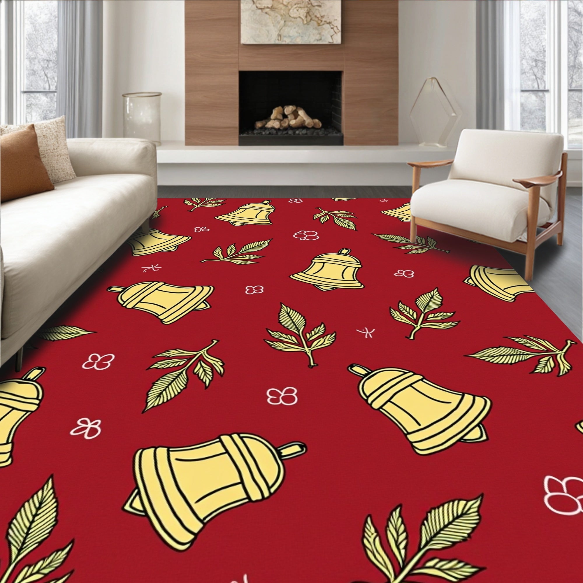 Bell Leaf Festive Pattern Design Rug