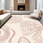 Abstract Red Swirl Contour Pattern Rug