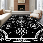 Ornate Star Compass Inspired Design Rug