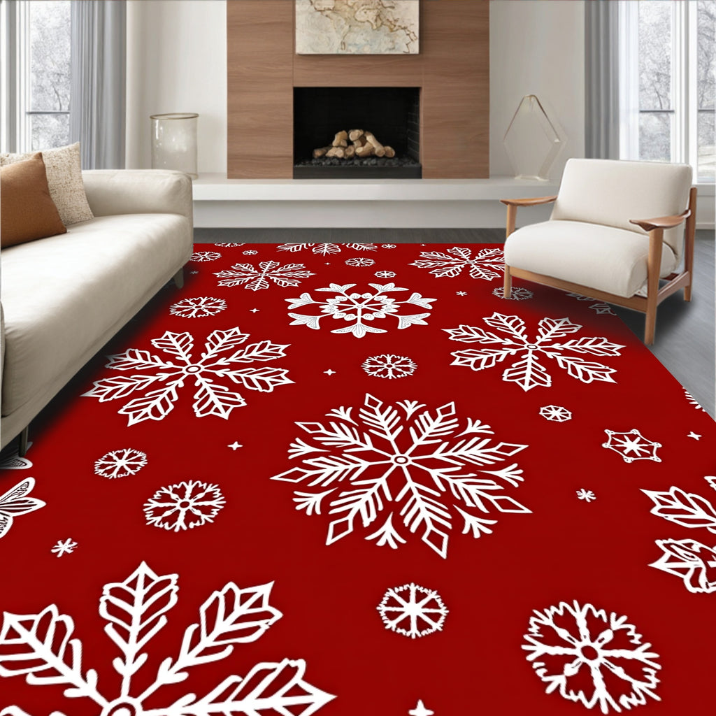 Winter Snowflakes Pattern Rug