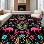 Flamingo Floral Damask Accent Design Rug