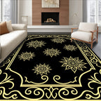 Golden Floral Sunburst Vintage Style Rug