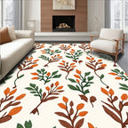 Autumnal Botanical Floral Pattern Rug