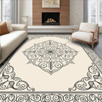 Classic Floral Mandala With Border Design Rug