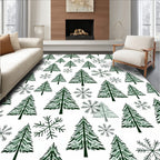 Winter Trees and Snowflakes Pattern Rug