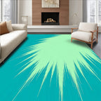 Abstract Teal Mint Burst Design Rug