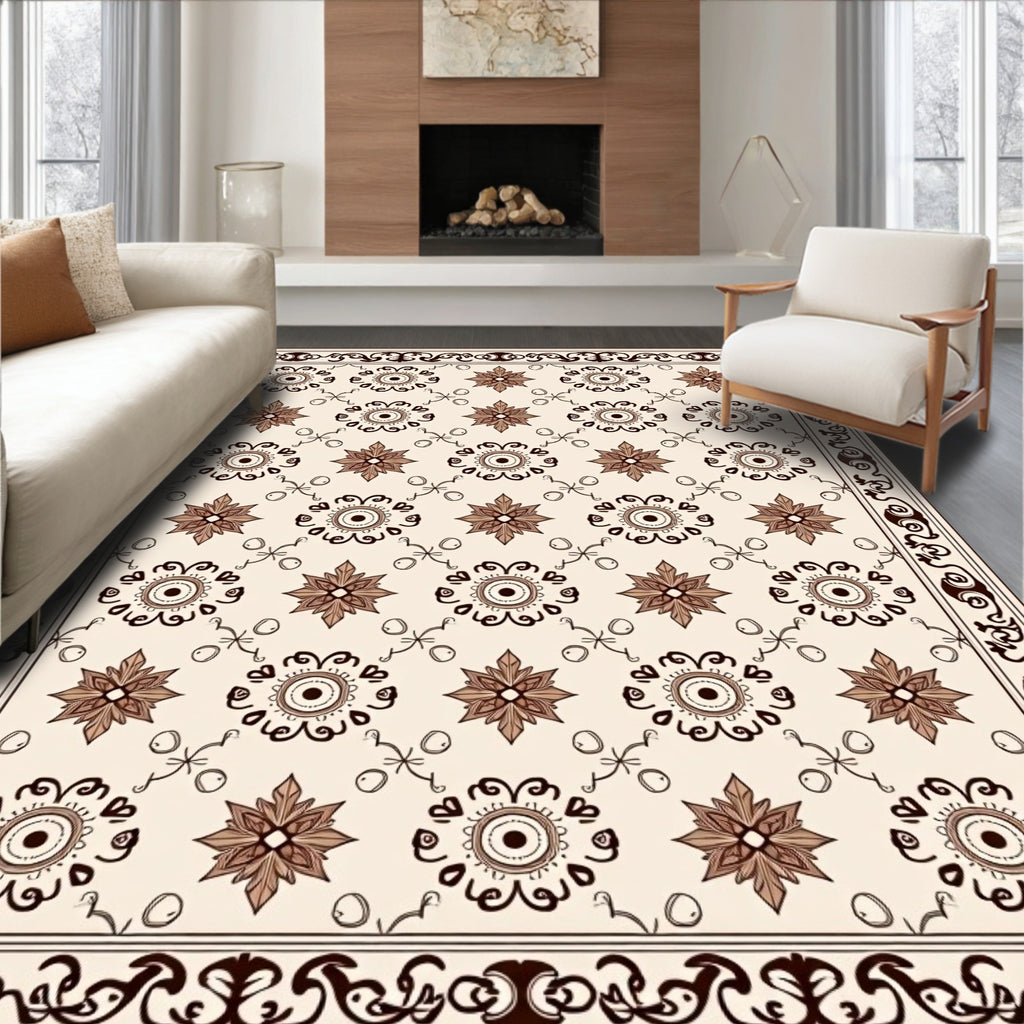 Classic Floral Scroll Patterned Rug
