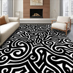 Bold Abstract Swirl Pattern Rug