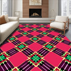 Bold Plaid Geometric Pattern Rug