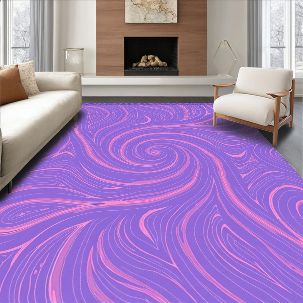 Purple Pink Swirl Pattern Rug