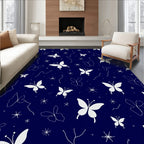 White Butterfly Star Clusters Pattern Rug