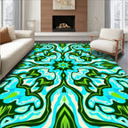 Abstract Psychedelic Floral Pattern Rug