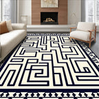 Navy Geometric Labyrinth Rug