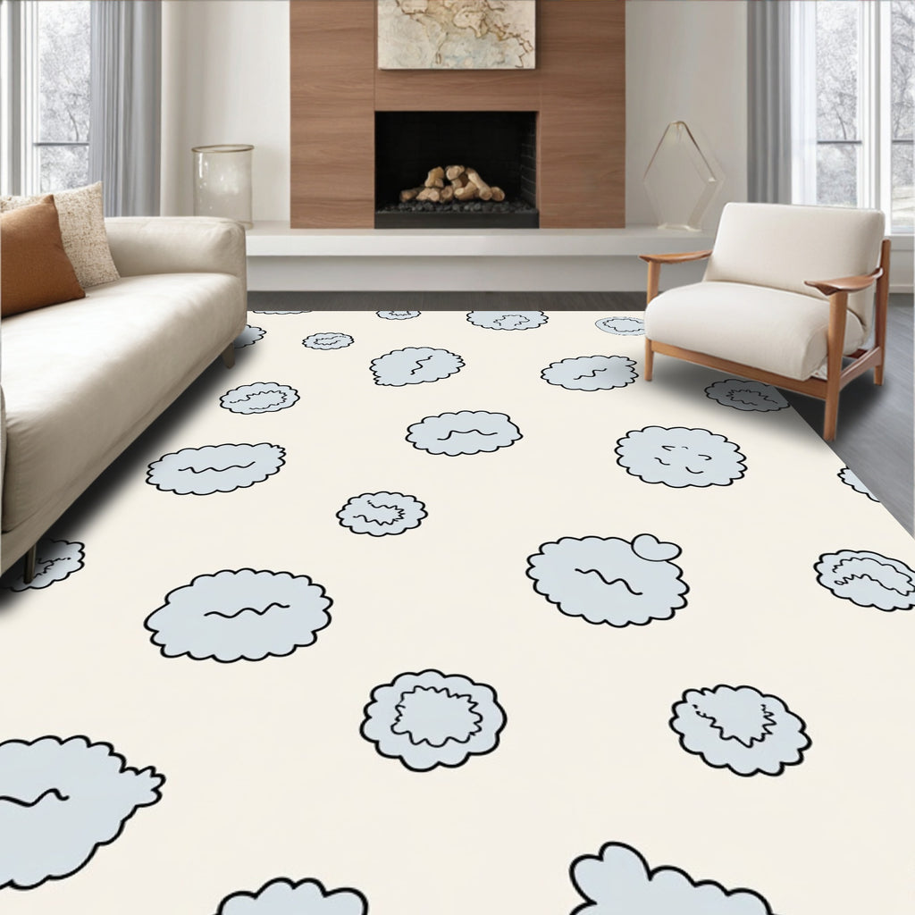 Abstract Cloud Pattern Accent Rug