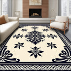 Classic Floral Medallion Border Pattern Rug