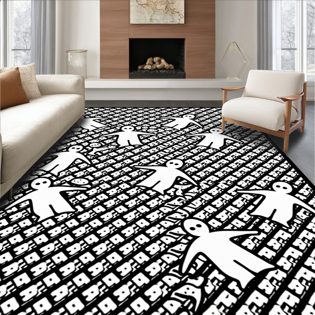 Abstract Figures In Geometric Pattern Rug