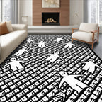 Abstract Figures In Geometric Pattern Rug