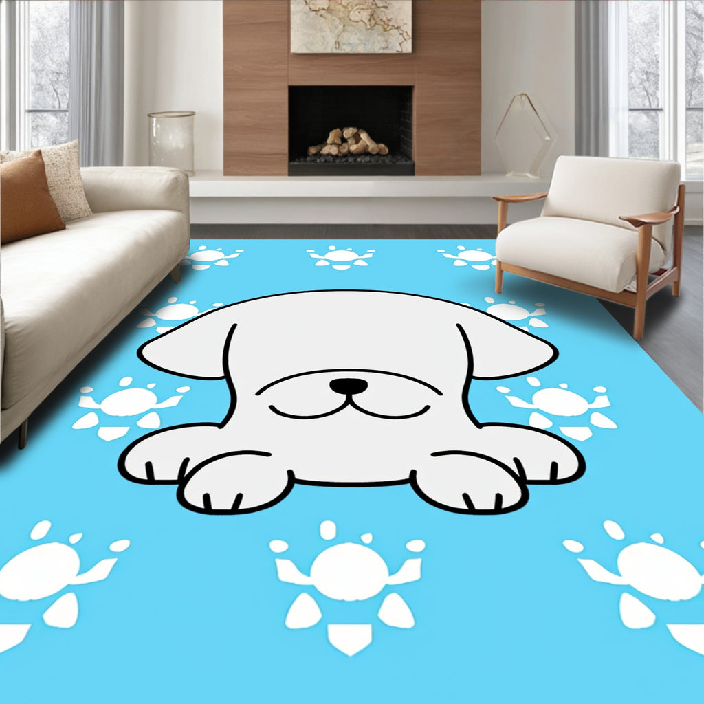 Cute Dog Paw Print Pattern Rug