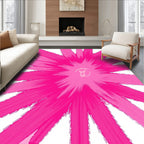 Vibrant Pink Burst Radial Design Rug