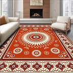 Bold Folk Art Sunburst Floral Rug