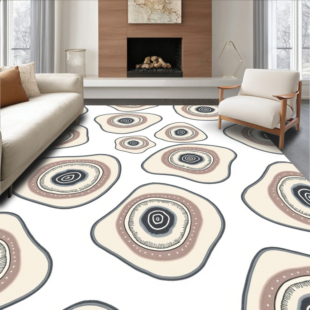 Abstract Organic Eye Pattern Rug