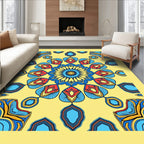 Geometric Sunburst Mandala Pattern Rug
